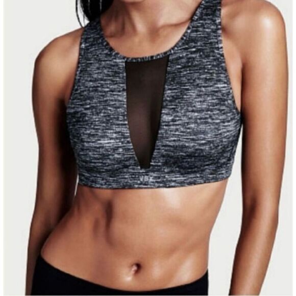 Womens Victorias Secret VSX Sport High Neck Mesh Racerback Sports Bra - Sz S - Picture 3 of 3